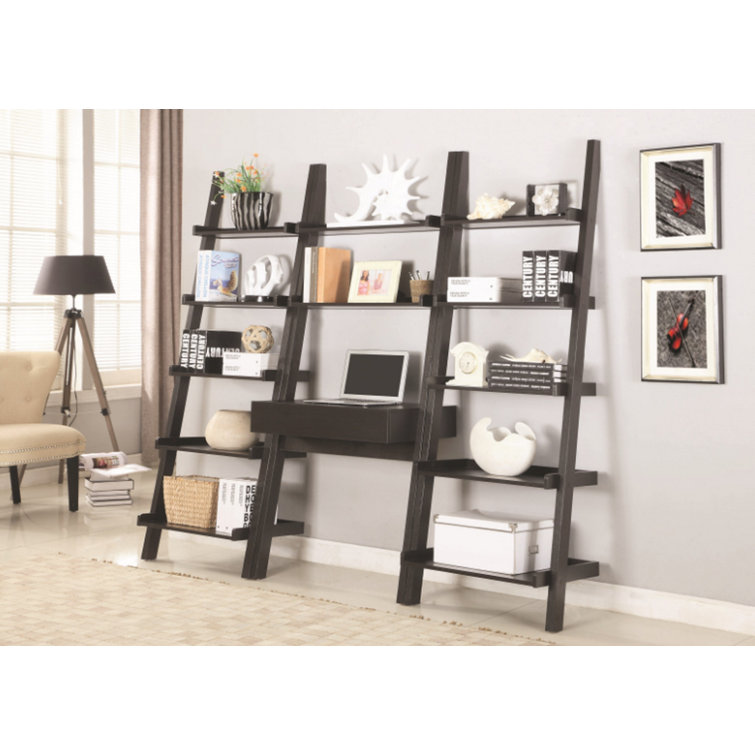 Ebern Designs Melodie Ladder Desk with Bookcases & Reviews Wayfair